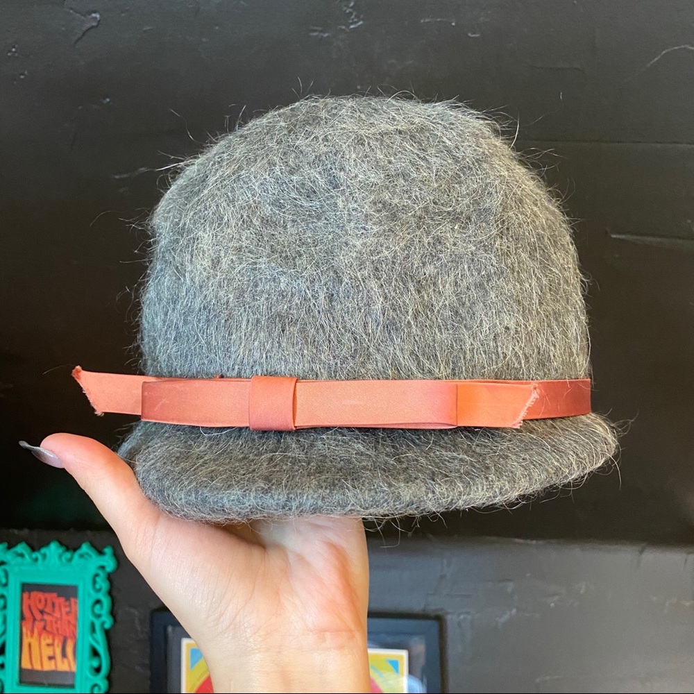 Vintage Fuzzy Grey Bucket Hat